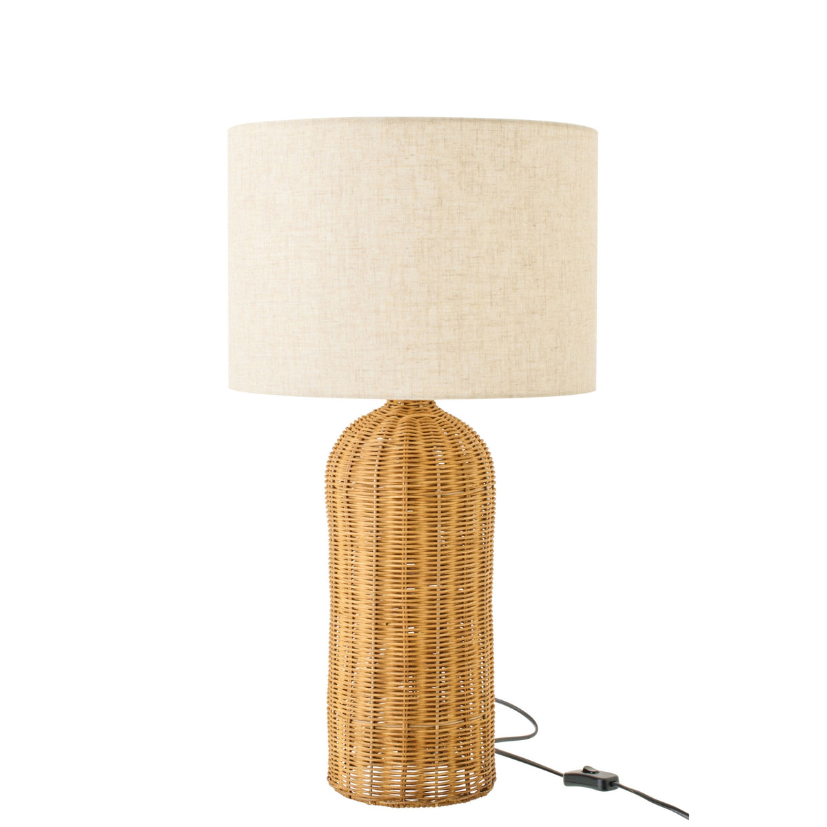 Bordlampe, cylinder, metal, natur/naturhvid, lille, J-Line