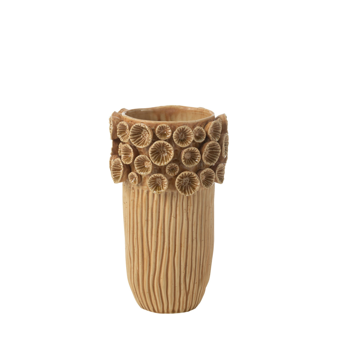 Vase Koral Høj Ler Okker Small L19,5xB18,5xH21,5 cm J-Line
