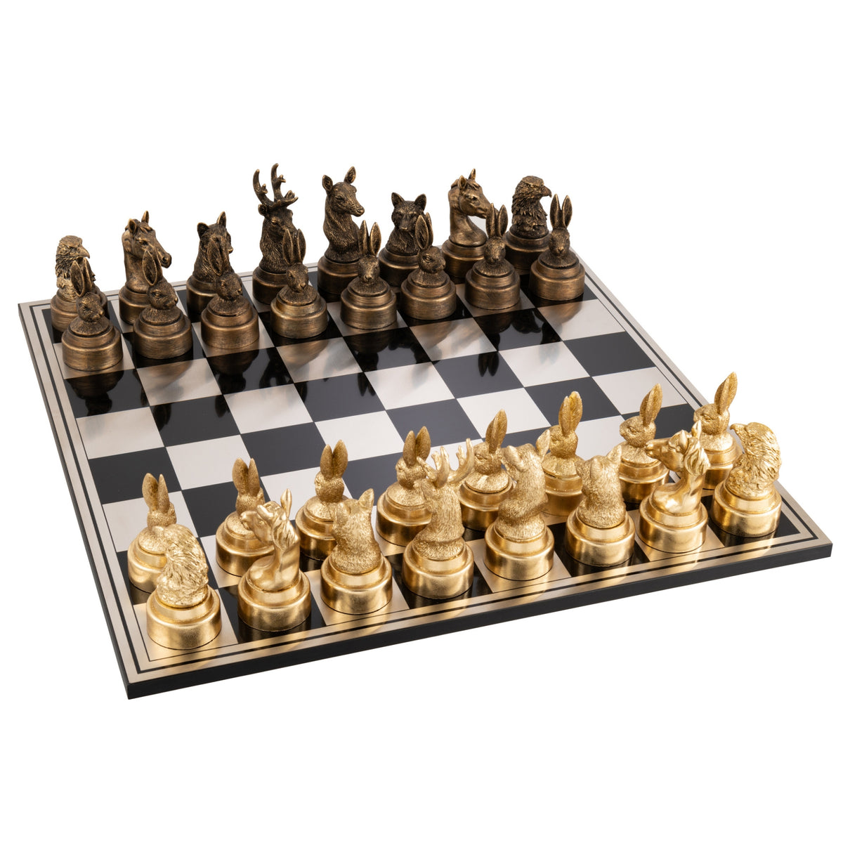 Skakspil med dyr i polyresin, assorteret – J-Line