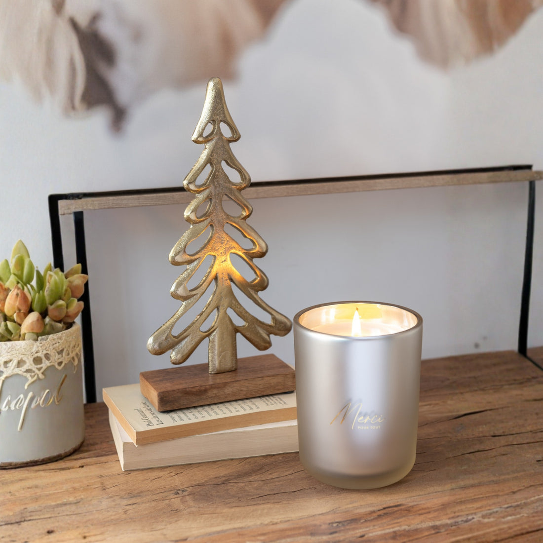 Duftlys Merci Beige Small 35 timer