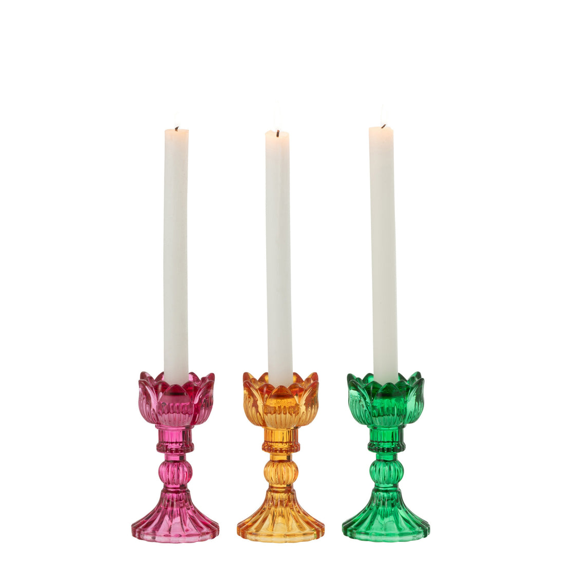 Lysestage Rose Glas Mix Sæt med 3 fra J-Line