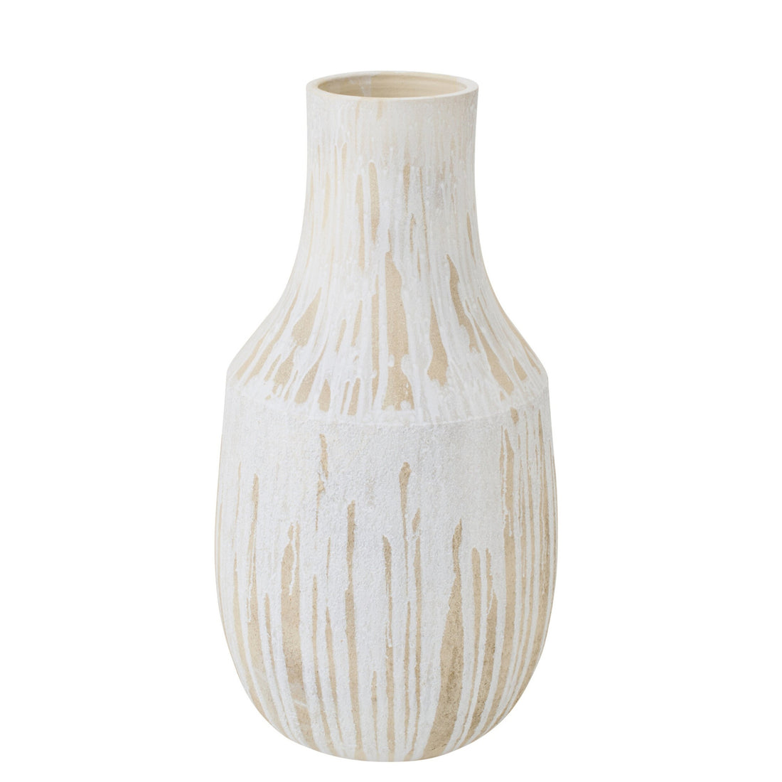 Gulvvase i keramik, hvid/lys beige, stor, J-Line