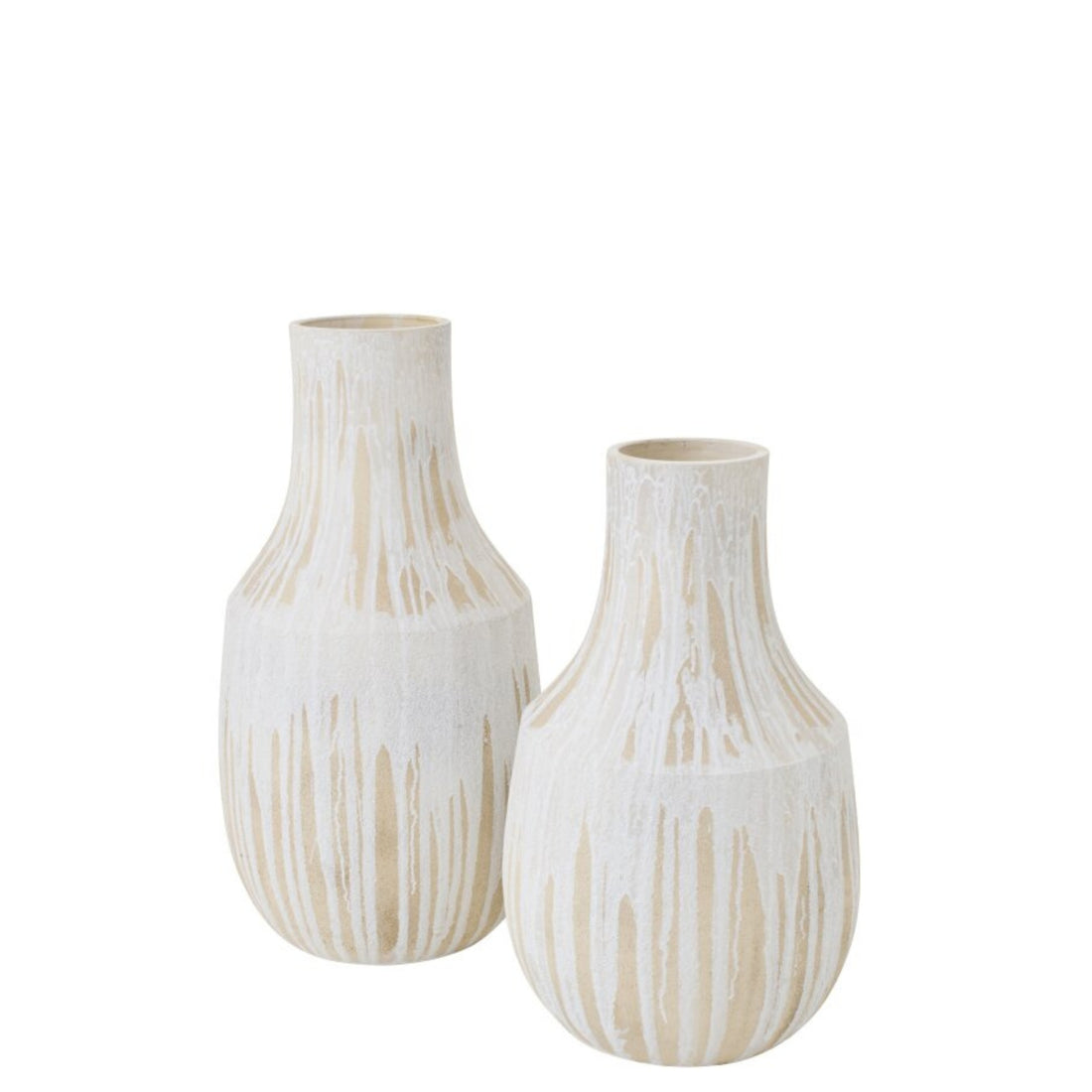 Gulvvase i keramik, hvid/lys beige, stor, J-Line