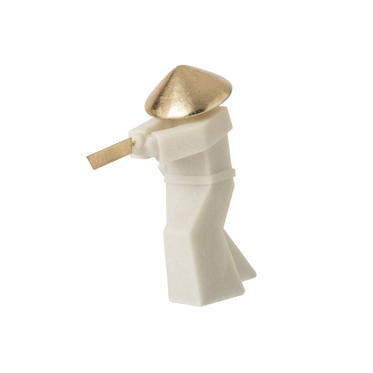 Figurine med kampsportmotiv i hvid og guldharpiks – J-Line