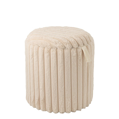 Puf + låg, ribbet MDF, beige, J-Line