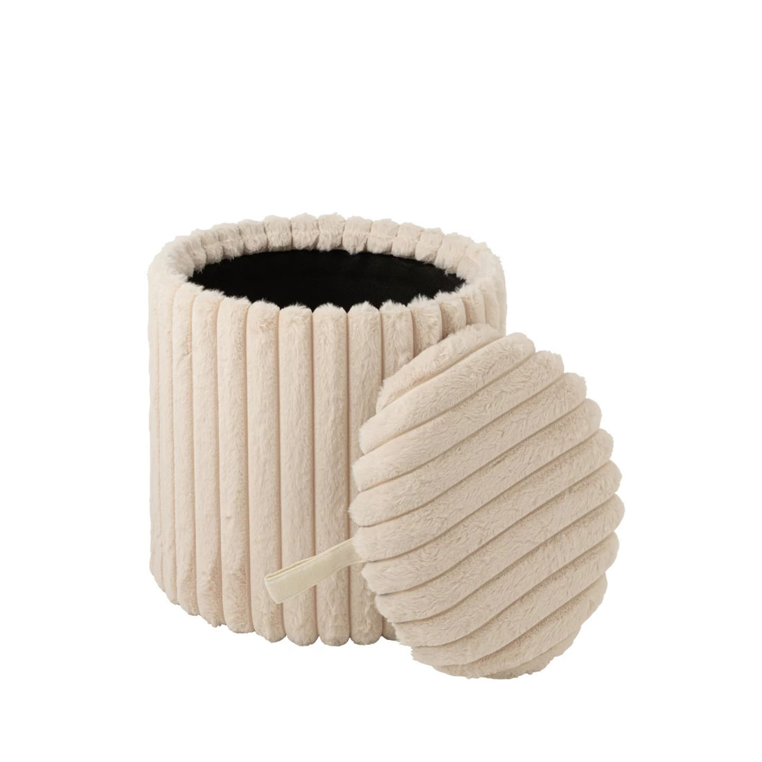Puf + låg, ribbet MDF, beige, J-Line