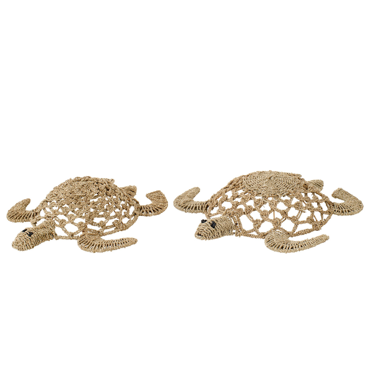 Sæt med 2 vægdekorationer, skildpadde, søgræs, naturfarvet J-Line