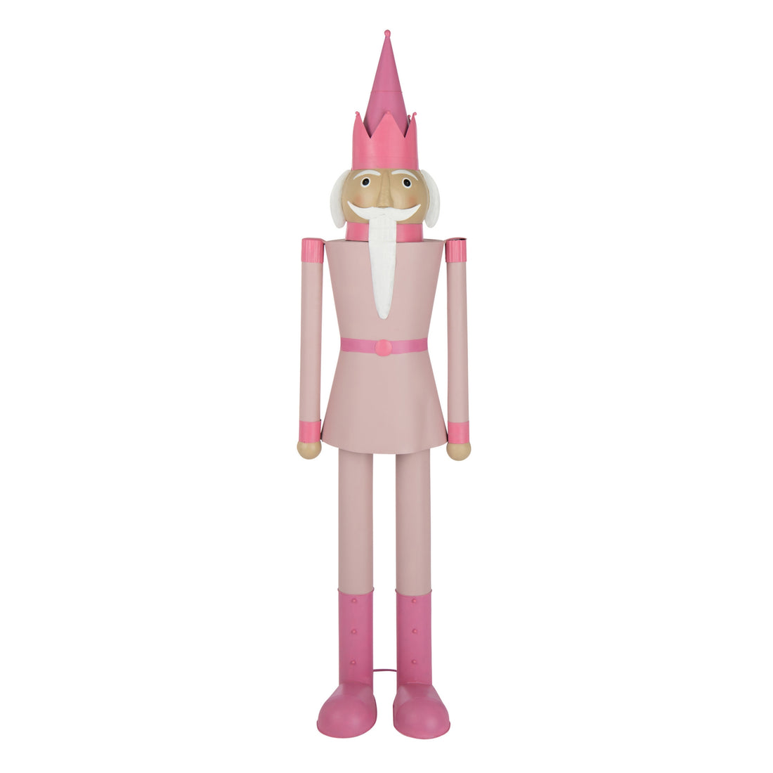 Nøddeknækker med overskæg i metal, pink, medium, H158 cm, J-Line