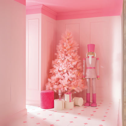 Kunstigt juletræ i PVC, pink, stor, H 210 cm, J-Line