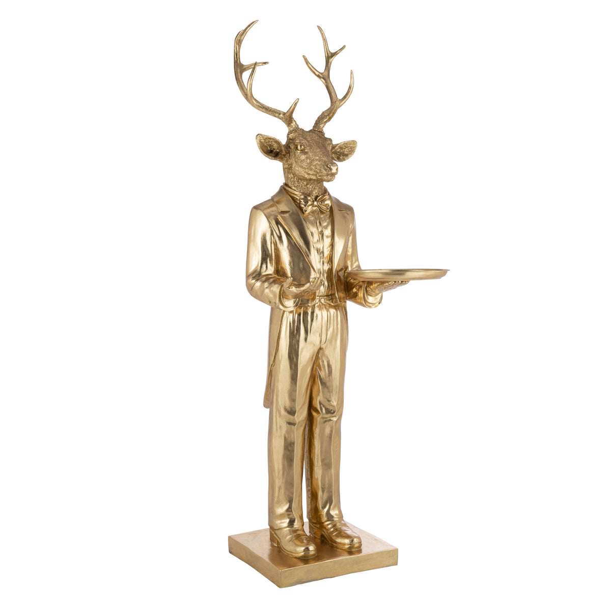 Hjort over plateau Poly guld H194 cm J-Line