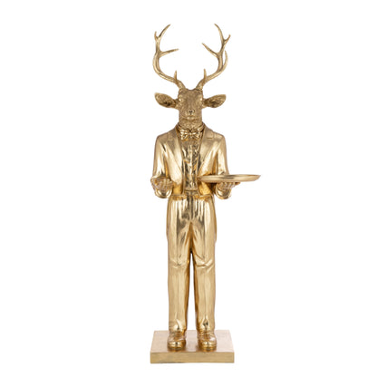 Hjort over plateau Poly guld H194 cm J-Line