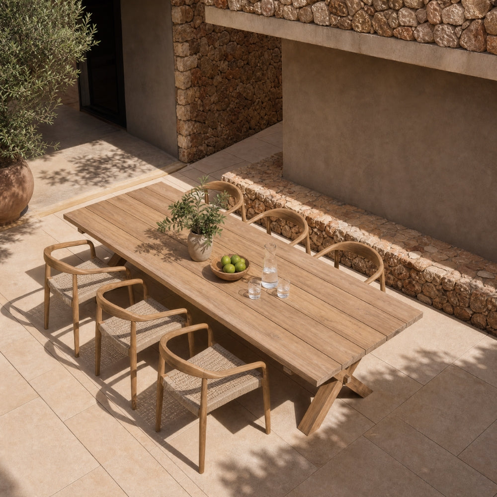 MUST Living Outdoor spisebordsstol Santiago i teaktræ