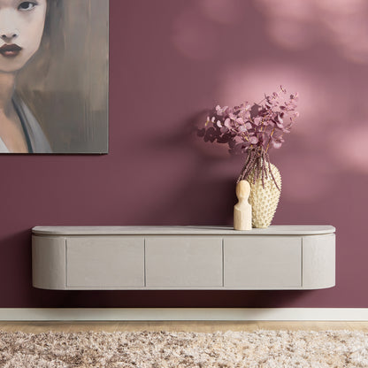 Svævende tv-møbel Ambiance i naturligt mangotræ, 120 cm, Starfurn