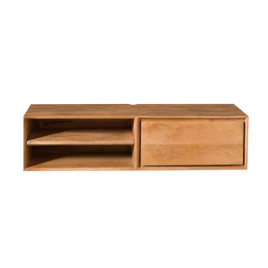 Svævende tv-møbel Ambiance i naturligt mangotræ, 120 cm, Starfurn