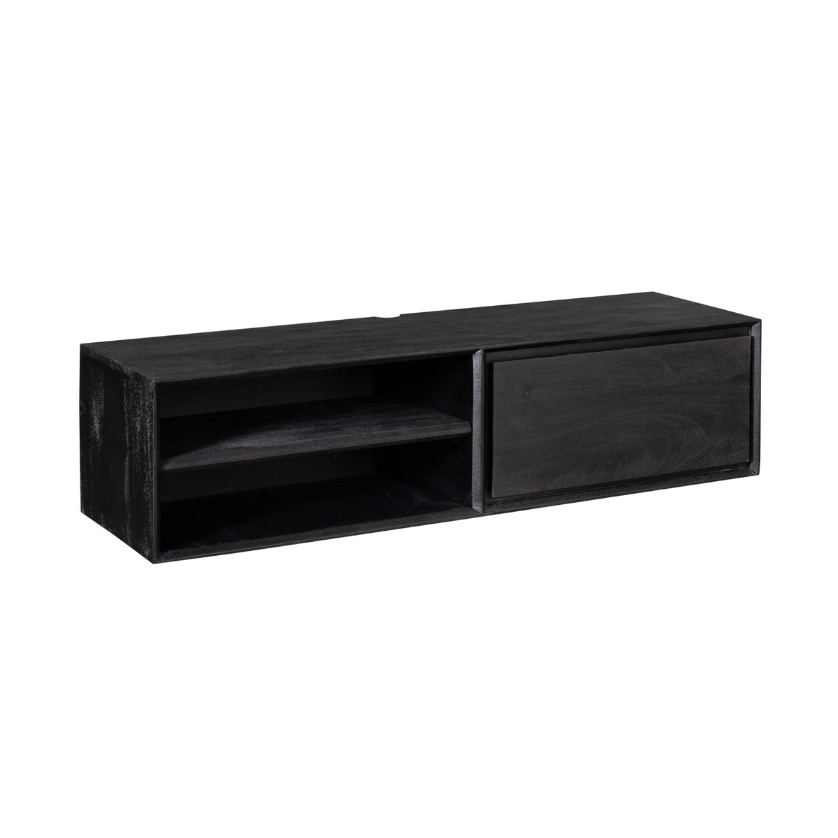 Svævende TV-bord Ambiance mangotræ sort 120 cm Starfurn
