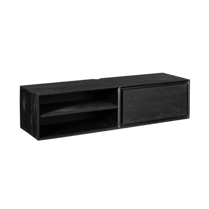 Svævende TV-bord Ambiance mangotræ sort 120 cm Starfurn