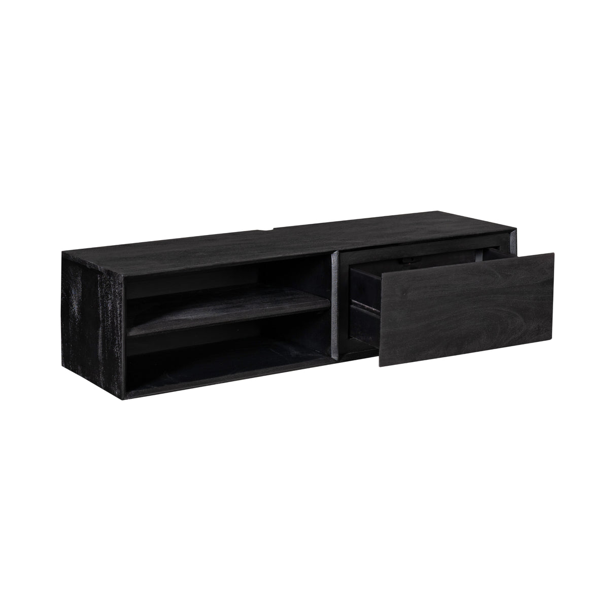 Svævende TV-bord Ambiance mangotræ sort 120 cm Starfurn