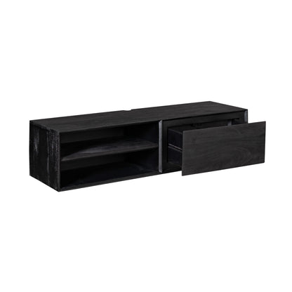Svævende TV-bord Ambiance mangotræ sort 120 cm Starfurn