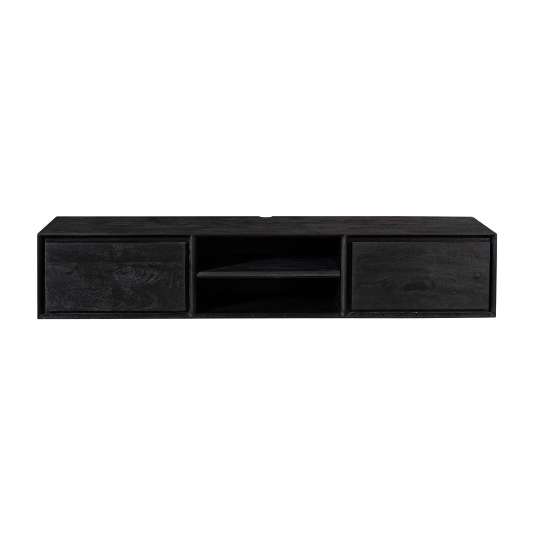 Svævende tv-bord Ambiance mangotræ sort 160 cm Starfurn
