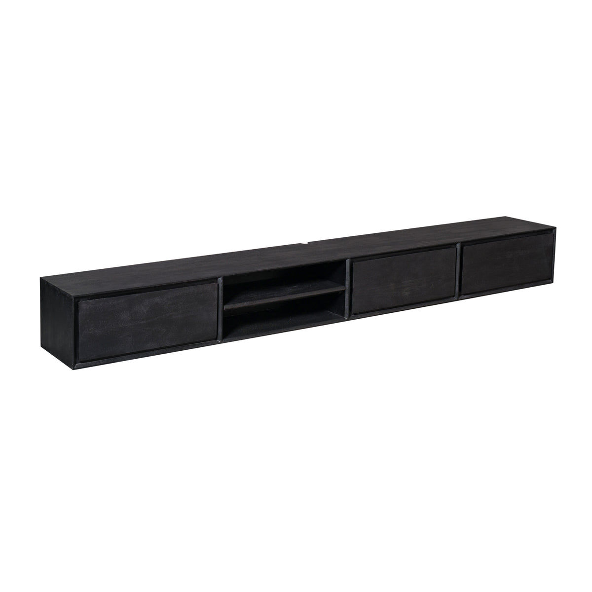 Svævende tv-møbel Ambiance mangotræ sort 240 cm Starfurn