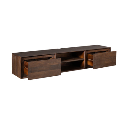 Svævende tv-møbel Ambiance mangotræ brun 160 cm Starfurn