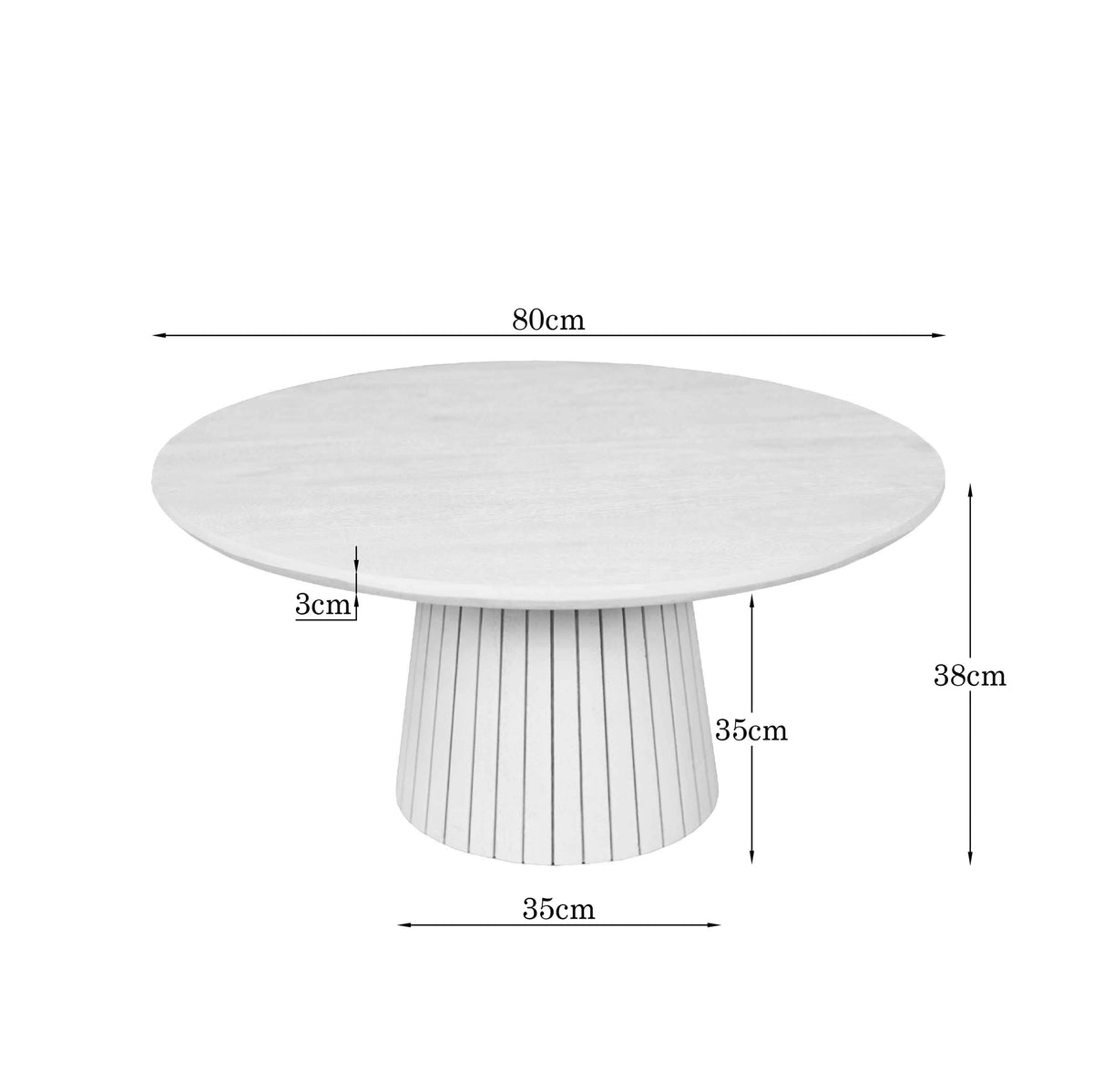 Sofabord Solana i brunt mangotræ, 80 cm, Starfurn