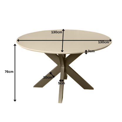 Spisebord Madison mangotræ sand rund 130 cm Starfurn