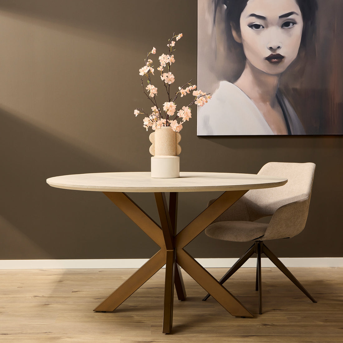 Spisebord Madison mangotræ sand rund 150 cm Starfurn