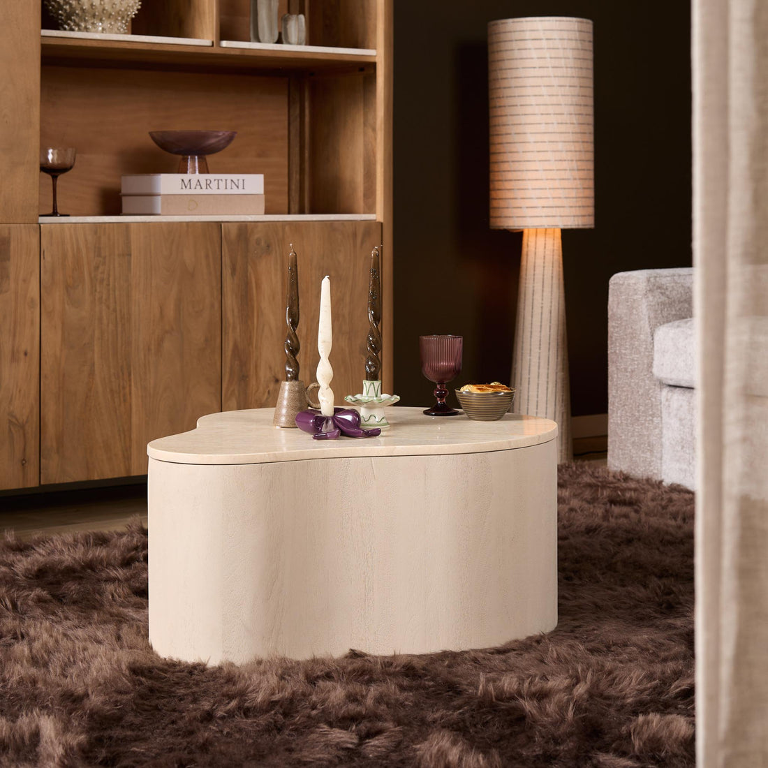Sofabord Lovi mangotræ sand 77 cm Starfurn