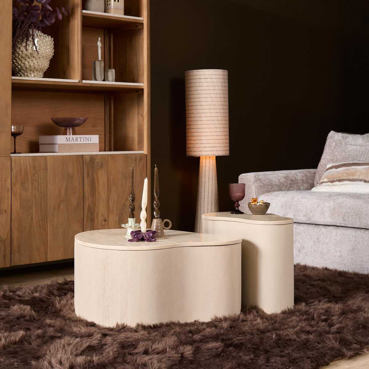 Sofabord Lovi mangotræ sand 50 cm Starfurn