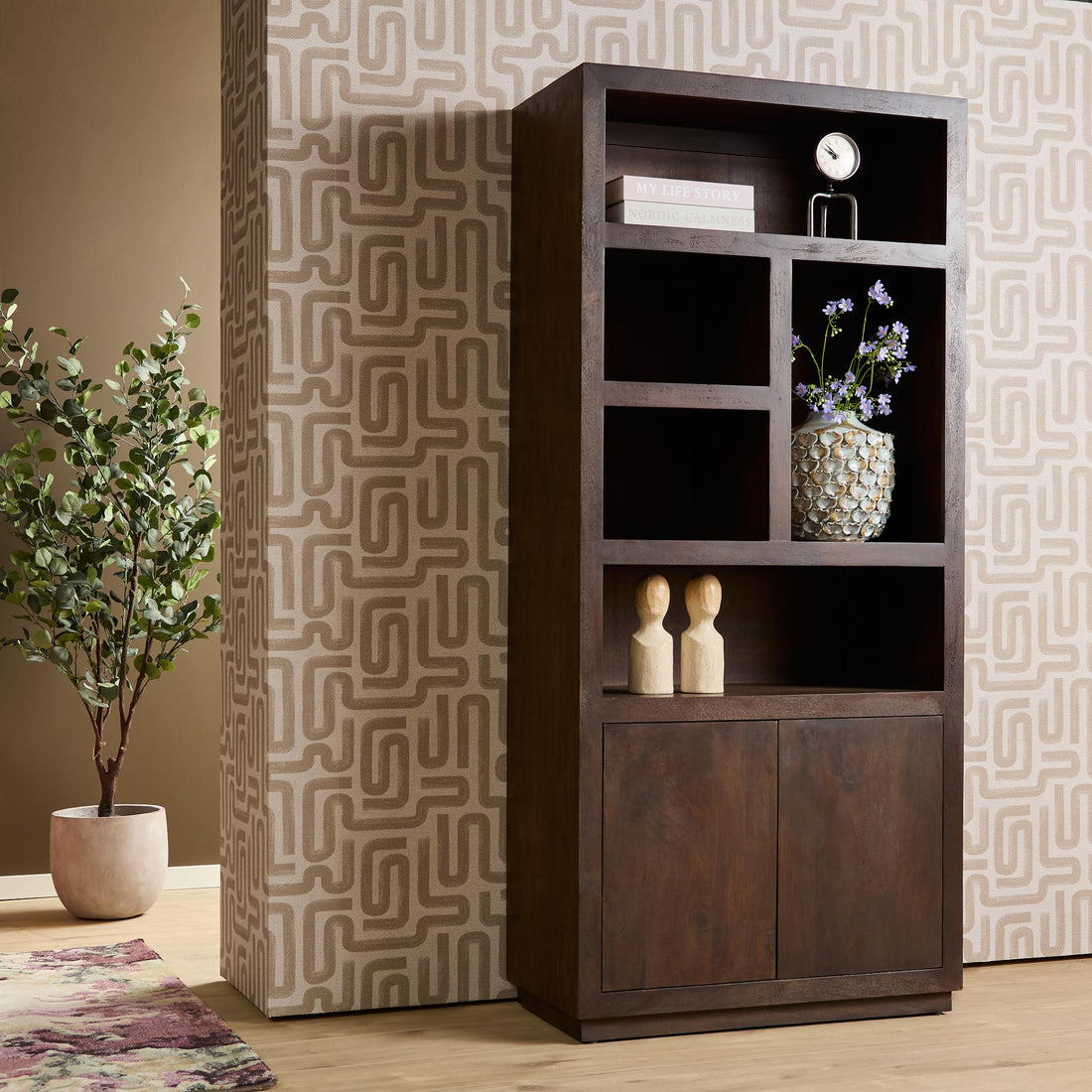 Reol Bruxelles mangotræ brun 90 cm Starfurn