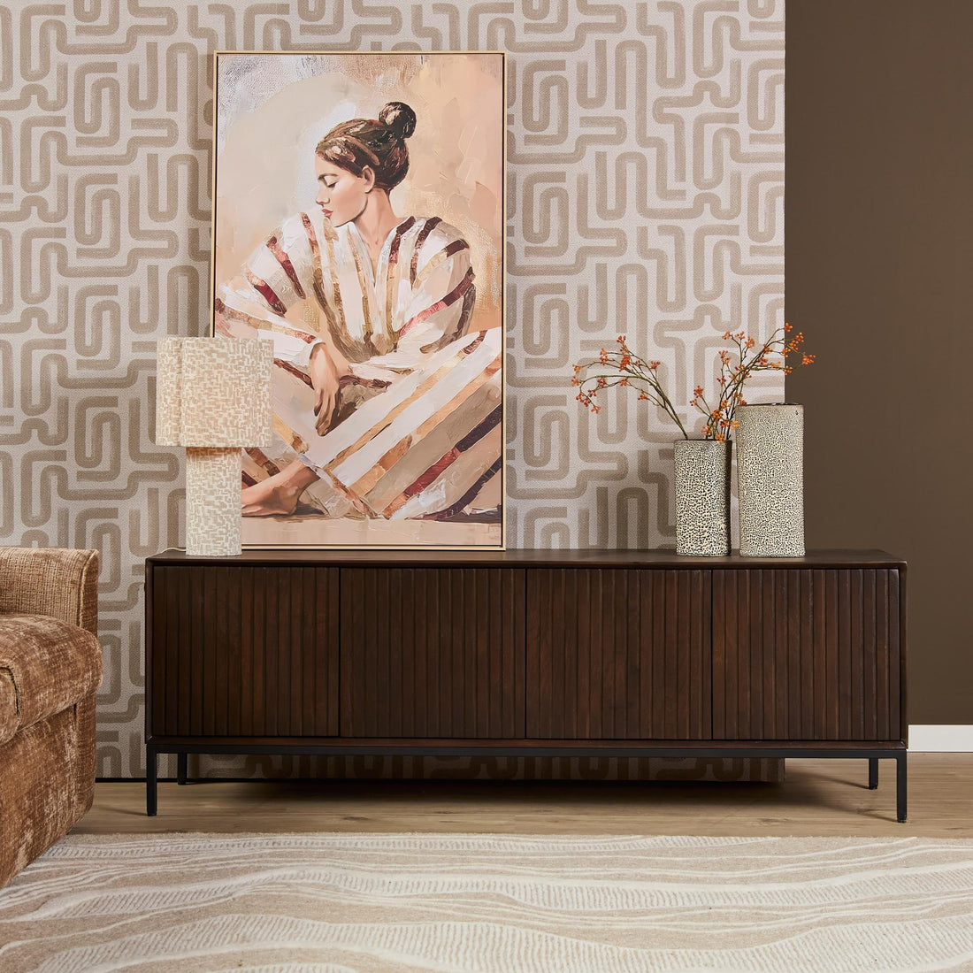 TV-møbel Madison mangotræ brun 165 cm Starfurn