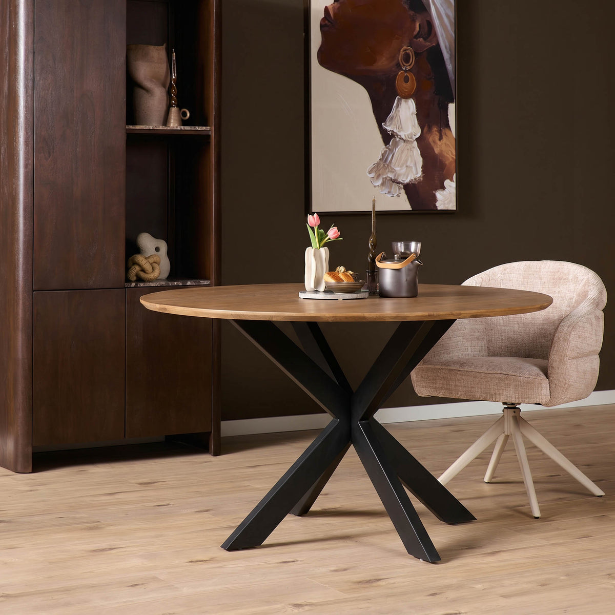 Spisebord Madison mangotræ natur rund 110 cm Starfurn