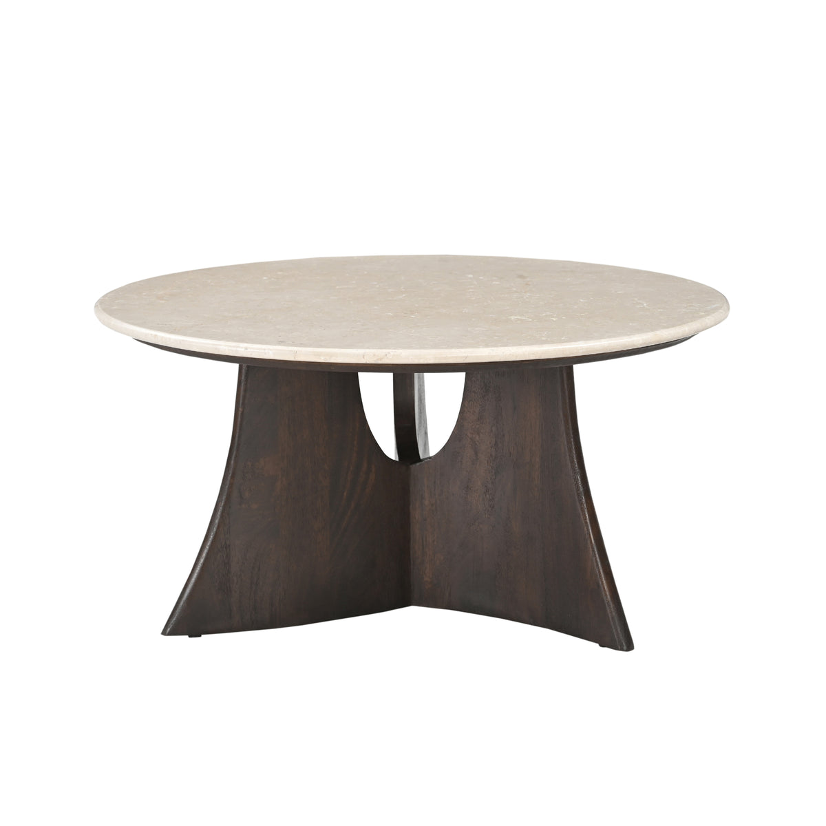 Sofabord Milo i Botticino-marmor, 80 cm, Starfurn