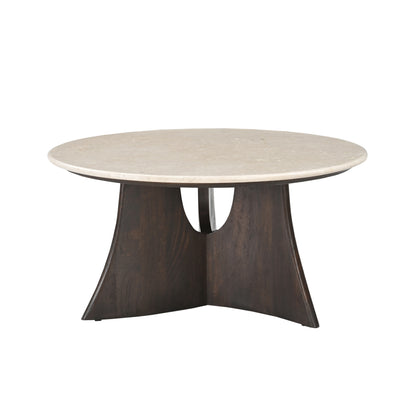Sofabord Milo i Botticino-marmor, 80 cm, Starfurn