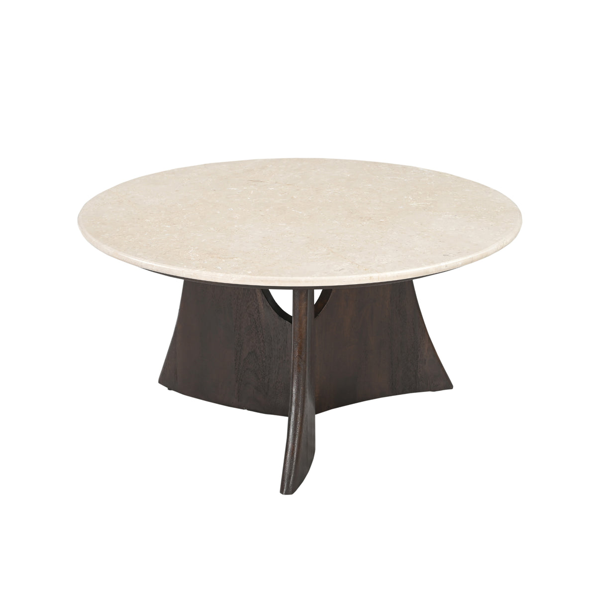 Sofabord Milo i Botticino-marmor, 80 cm, Starfurn