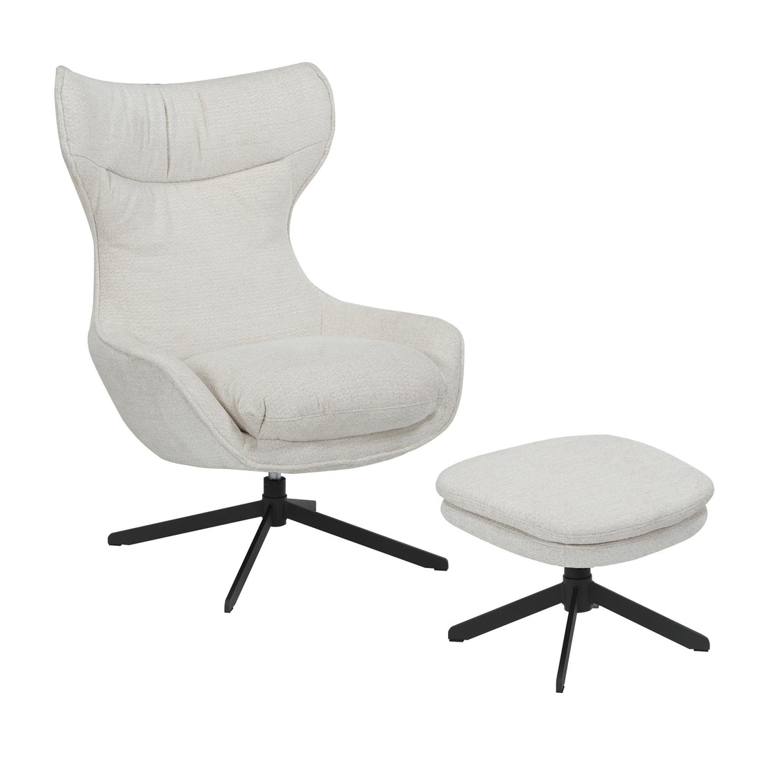 Lænestol Olivia, drejelig, stof, offwhite, Starfurn