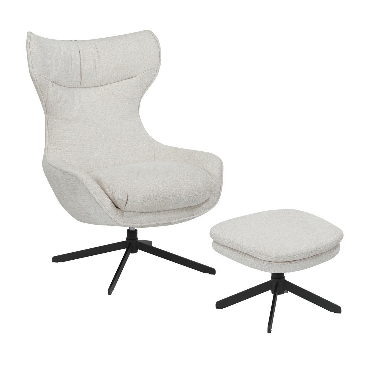 Lænestol Olivia, drejelig, stof, offwhite, Starfurn