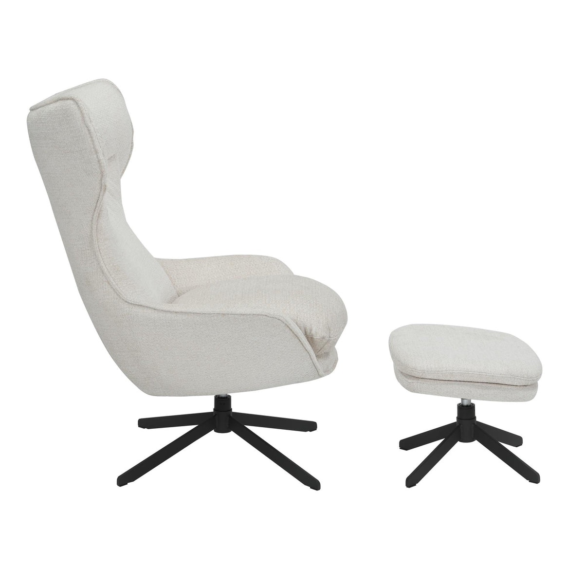 Lænestol Olivia, drejelig, stof, offwhite, Starfurn