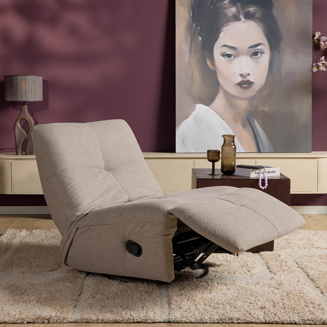 Lænestol Lazy stof, taupe, Starfurn