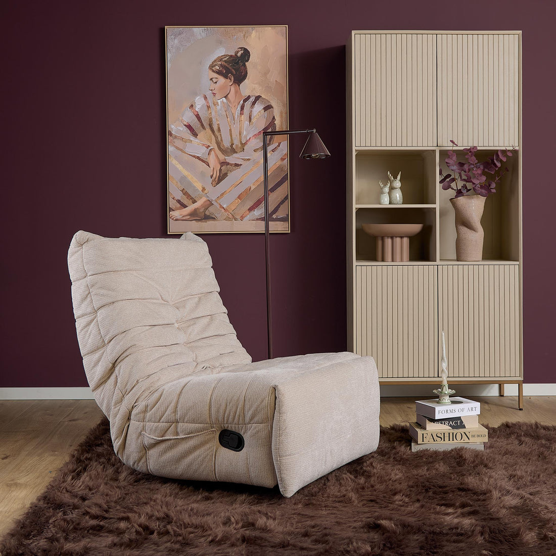 Zen-hvilestol i beige stof fra Starfurn