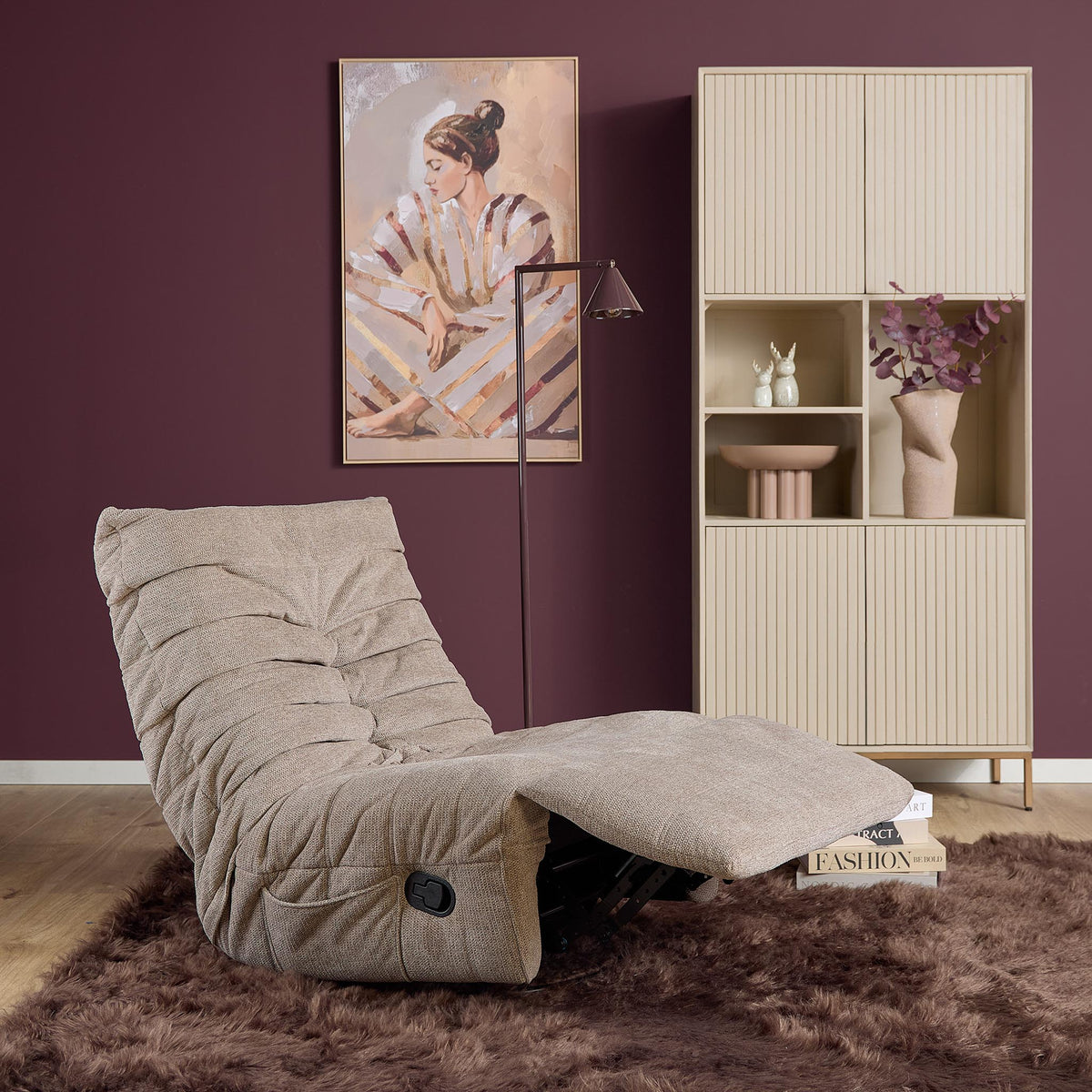 Zen hvilestol, stof, taupe, Starfurn