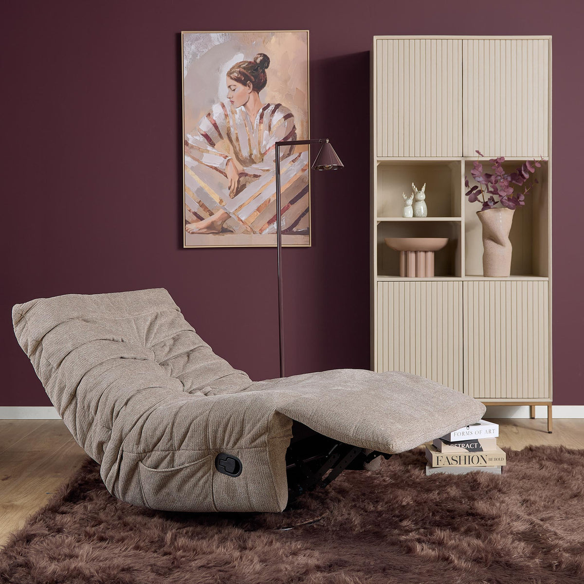 Zen hvilestol, stof, taupe, Starfurn