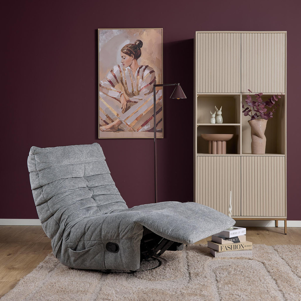 Zen hvilestol i gråt stof fra Starfurn