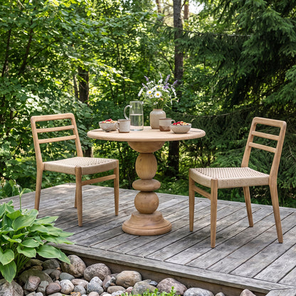 Verano terrassestol uden armlæn, natur, sæt med 2 stk., Raw Materials
