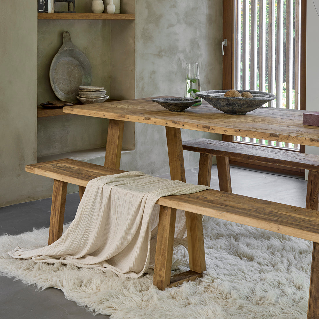 Spisebord i teaktræ Farmwood 200 cm Raw Materials