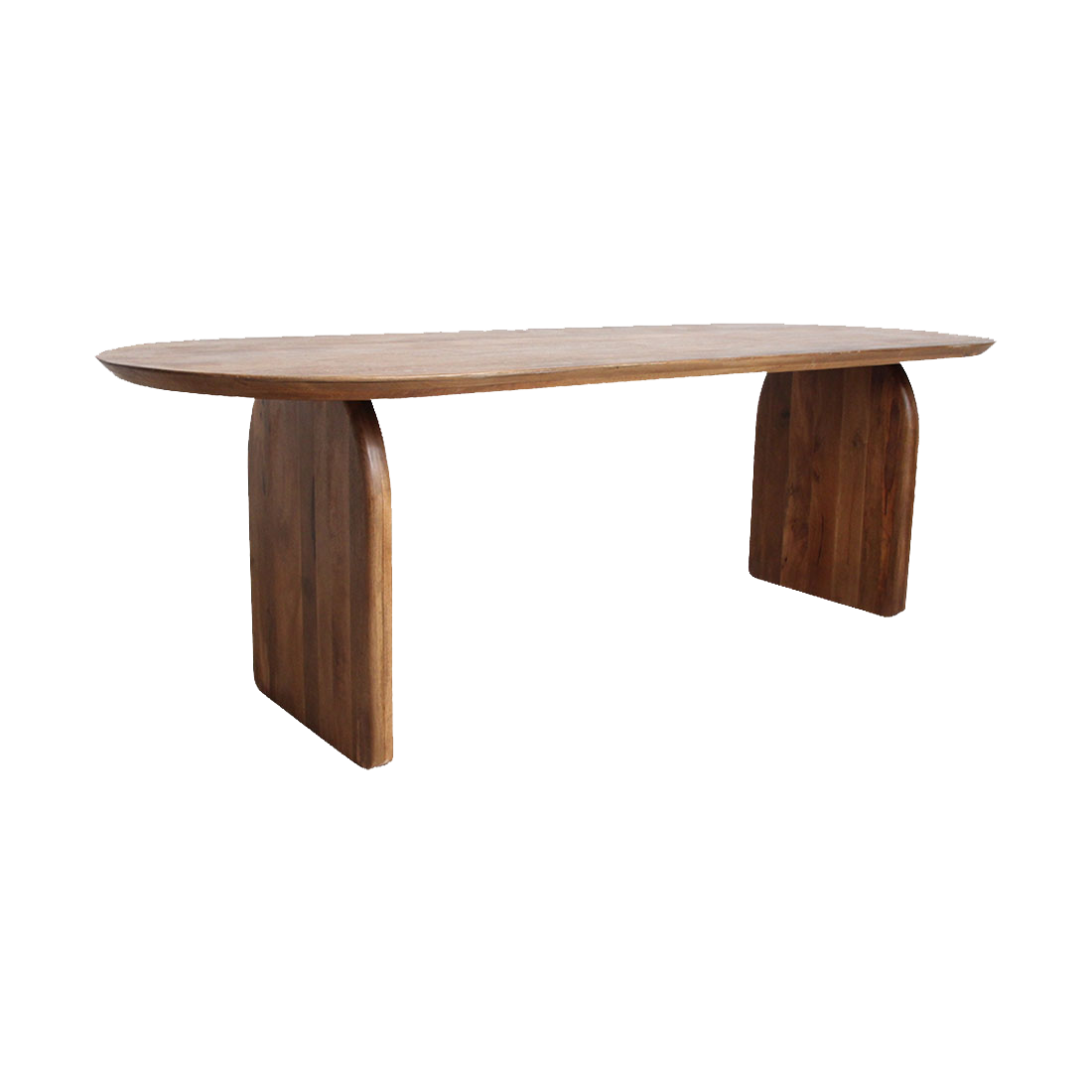 Bullnose spisebord lukket brun 200 cm Raw Materials