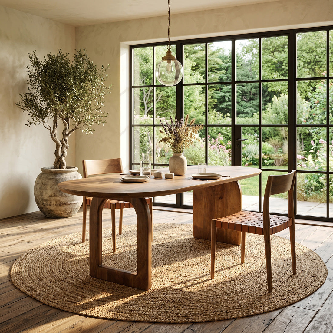 Bullnose spisebord Mix brun 240 cm Raw Materials