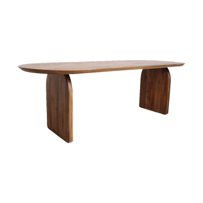 Bullnose spisebord lukket brun 240 cm Raw Materials