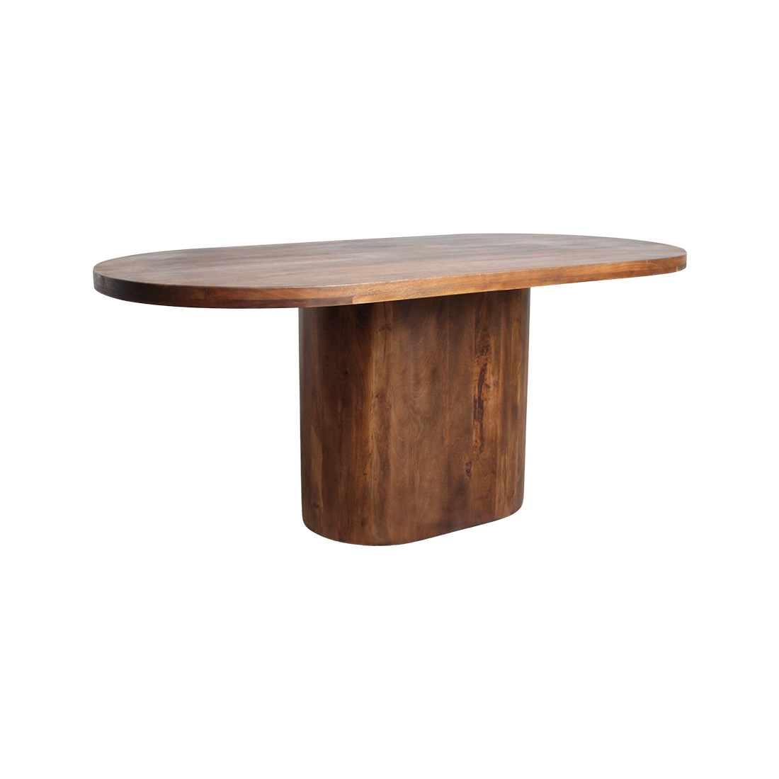 Bullnose-spisebord, aflangt ovalt, mangotræ, 180 cm, Raw Materials